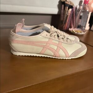 Onitsuka Tiger by Asics Women's Pink and Cream Sneakers